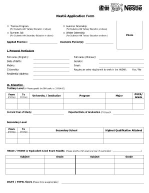 nestle nespresso application form.